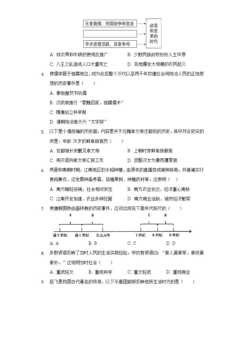 2020-2021学年天津市红桥区七年级（下）期末历史试卷（含解析）02