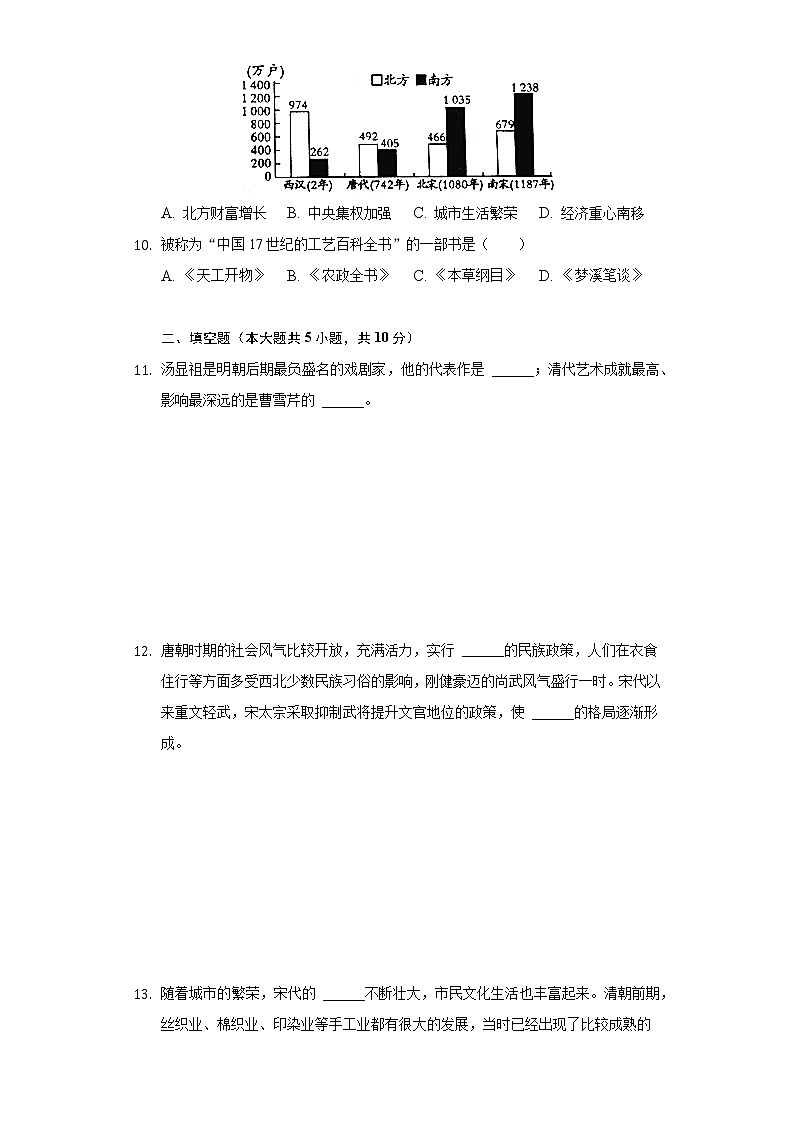 2020-2021学年陕西省渭南市临渭区七年级（下）期末历史试卷（含解析）第3页