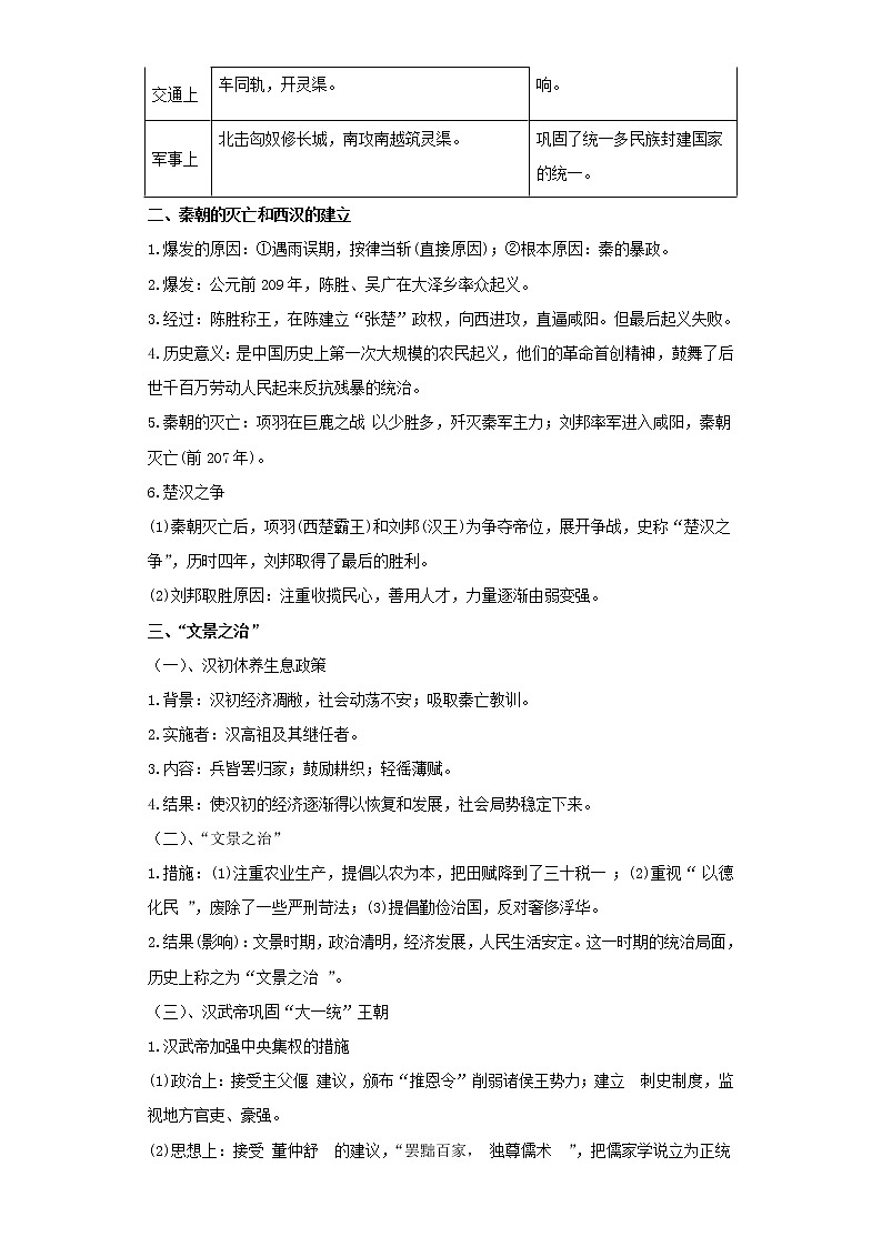 2022年中考历史二轮复习 热点02中国古代史-统一多民族国家的建立和巩固、政权分立与民族交融（原卷版+解析版）第2页