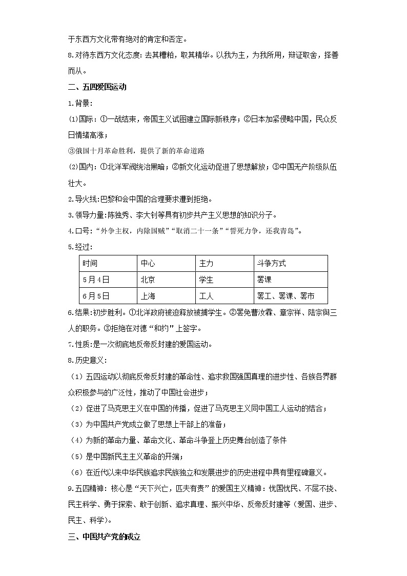 2022年中考历史二轮复习 热点08中国近代史-新民主主义革命的开始（原卷版+解析版）第2页