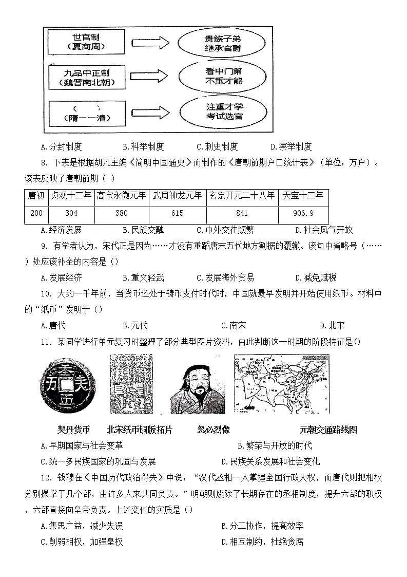 2022年广东省东莞市九年级一模历史试题（含答案）02