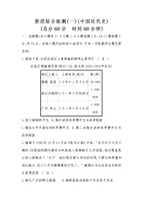 河北省2022年中考历史统编版复习训练：阶段综合检测（一）中国近代史