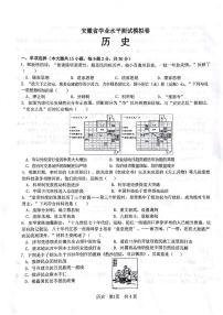 2022年安徽省学业水平测试模拟卷历史