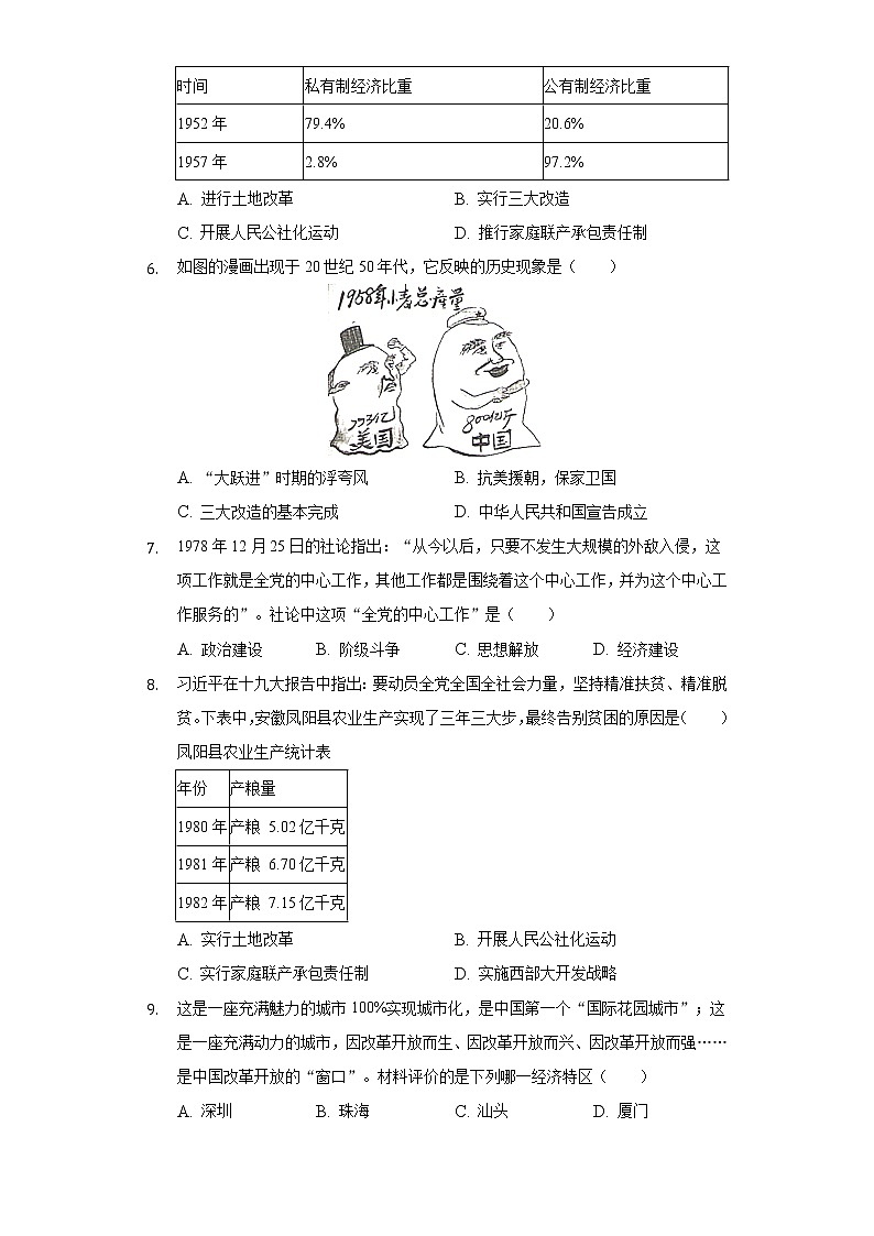 2020-2021学年河南省周口市太康县八年级（下）期末历史试卷（含解析）02