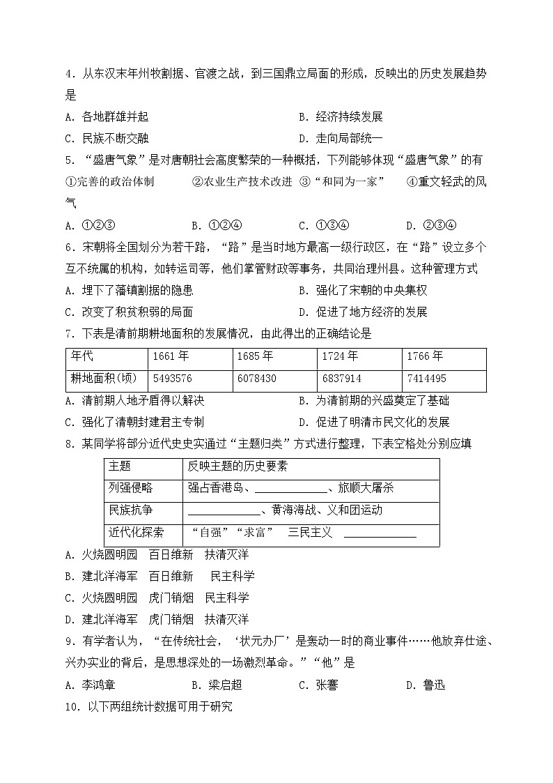 2022年北京市西城区九年级二模历史(word版含答案)第2页