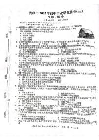 湖南省娄底市2022年初中毕业学业作业（三）历史试题（含答案）