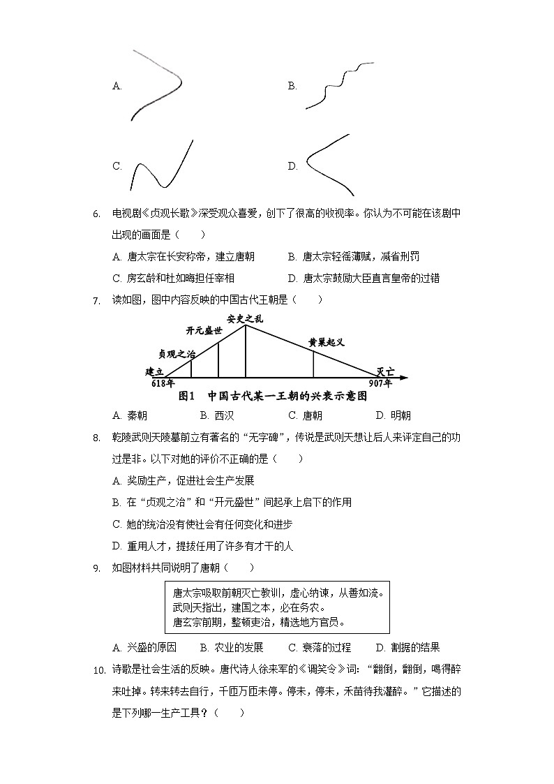江西省赣州市石城县2020-2021学年七年级（下）第一次月考历史试卷（含解析）02