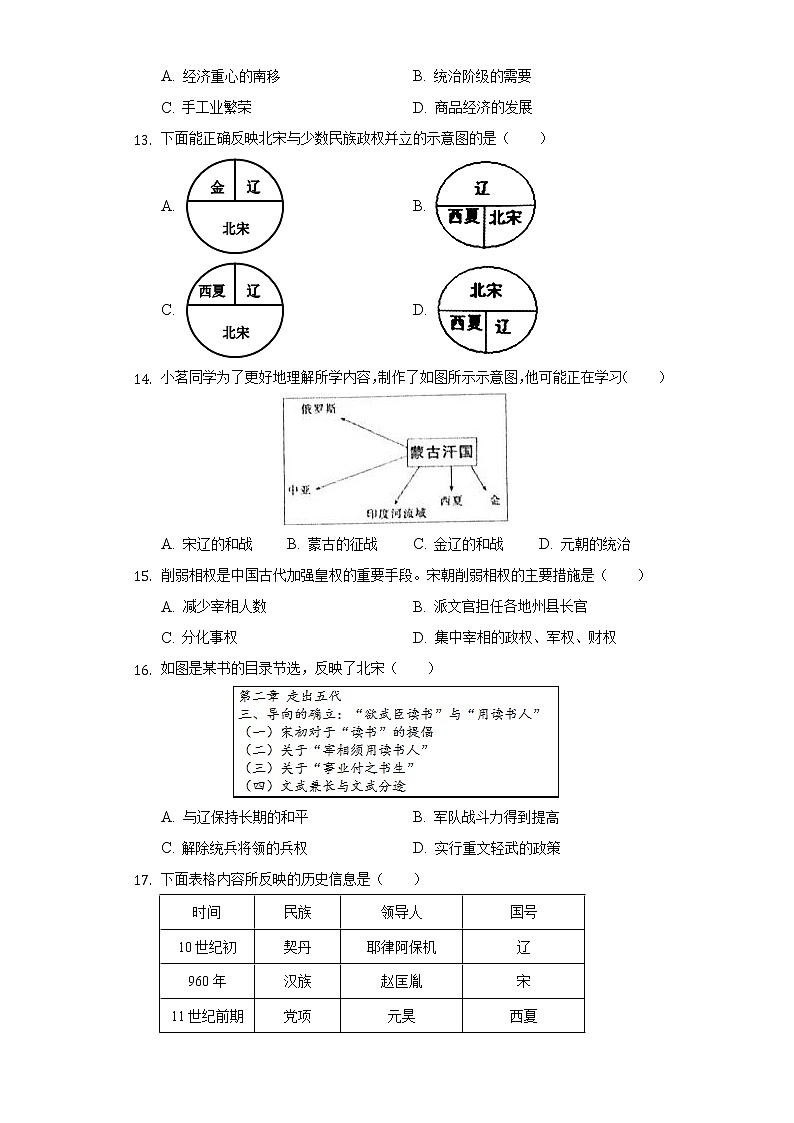 河南省信阳市固始外国语中学2020-2021学年七年级（下）期中历史试卷（含解析）第3页