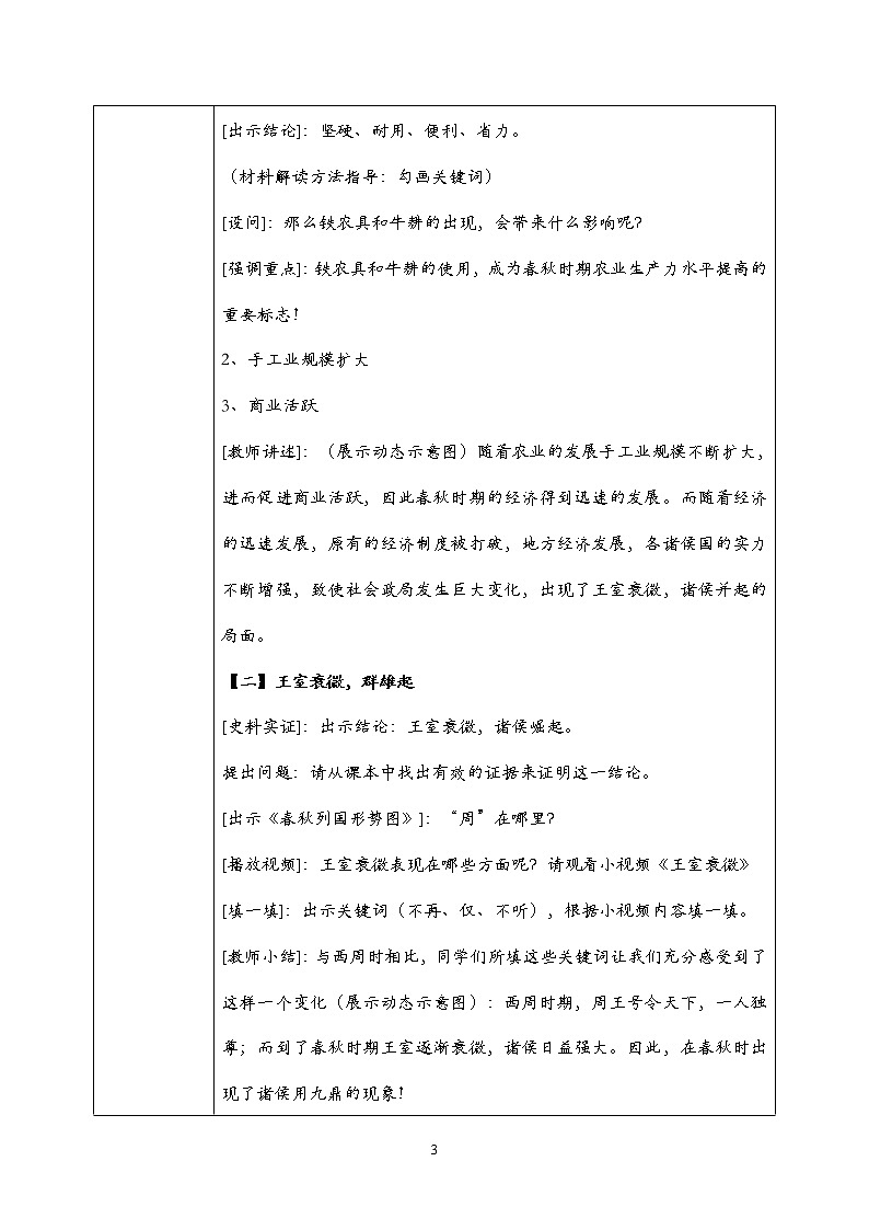 部编版七上第6课《动荡的春秋时期》课件+教案03