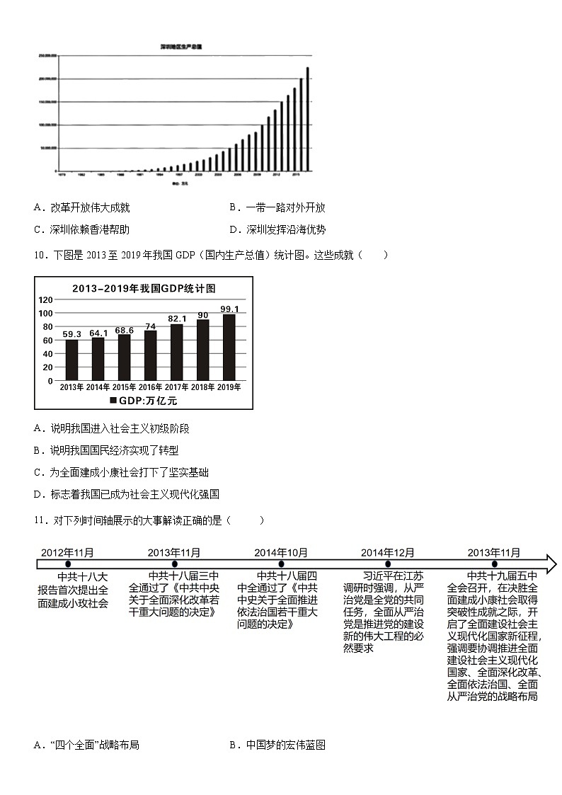 广东省2021-2022学年下学期八年级历史期末演练卷二（含答案）第3页