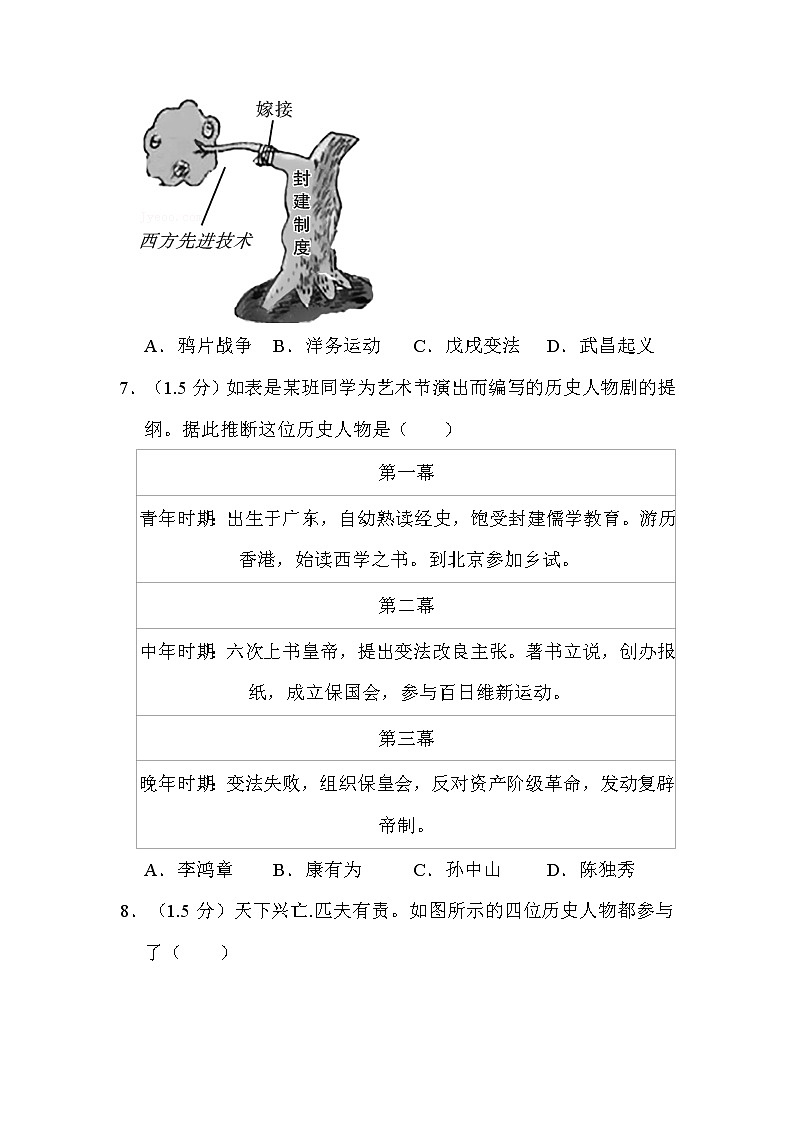 2022年四川省乐山市中考历史试卷解析版03