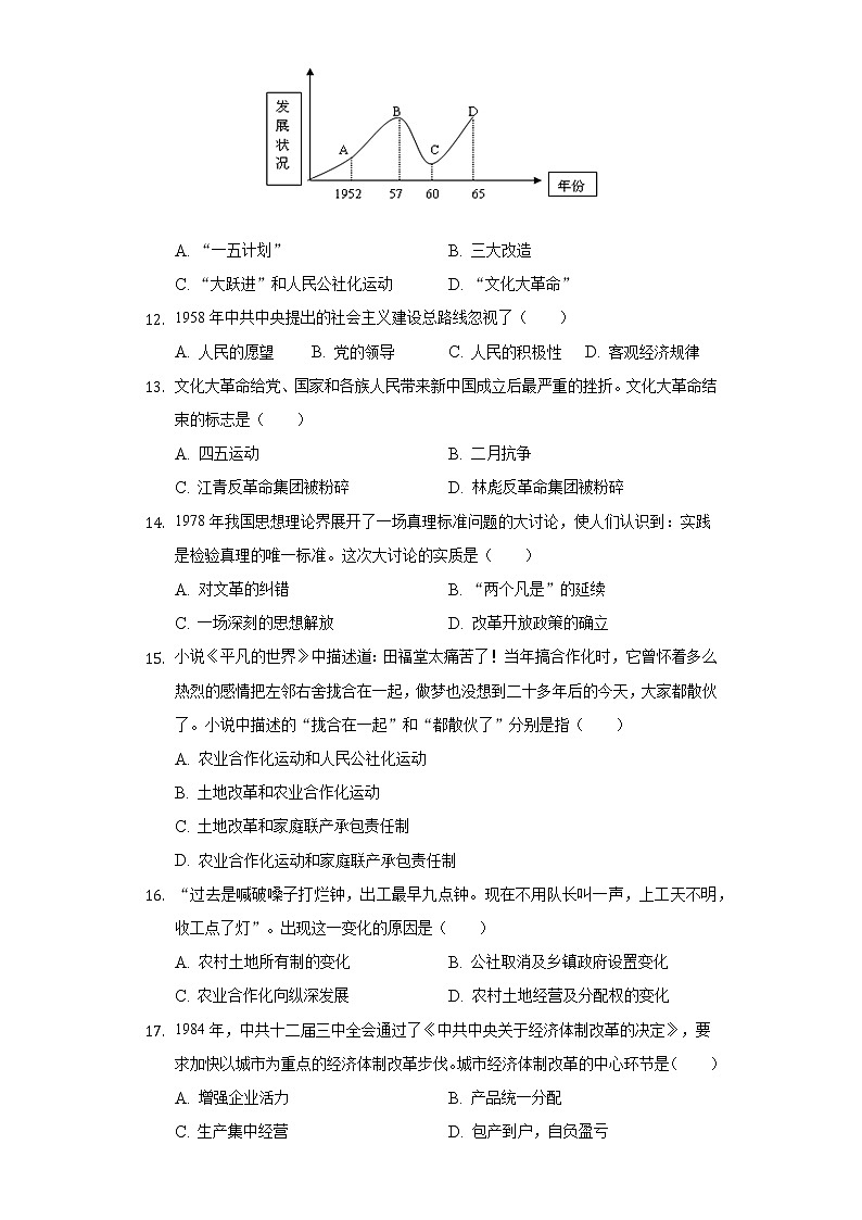 2021-2022学年山东省聊城市东昌府区八年级（下）期中历史试卷（含解析）03