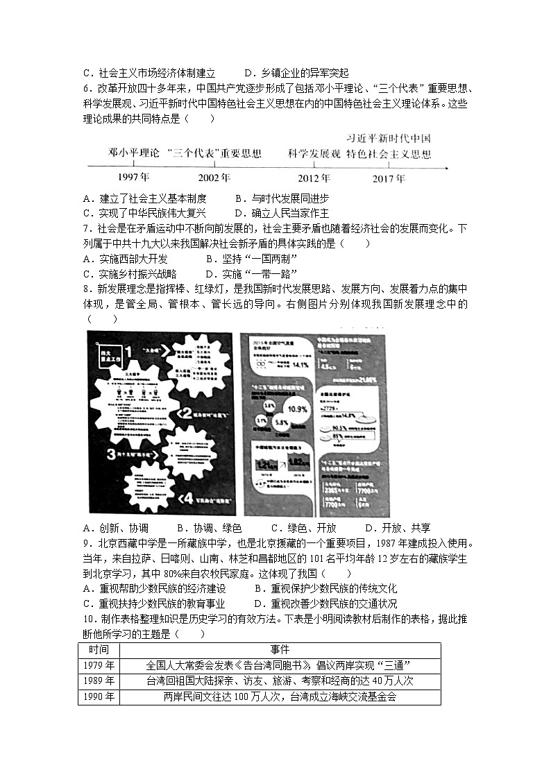 山西省大同市2021-2022学年八年级下学期期末历史试题（含答案）第2页