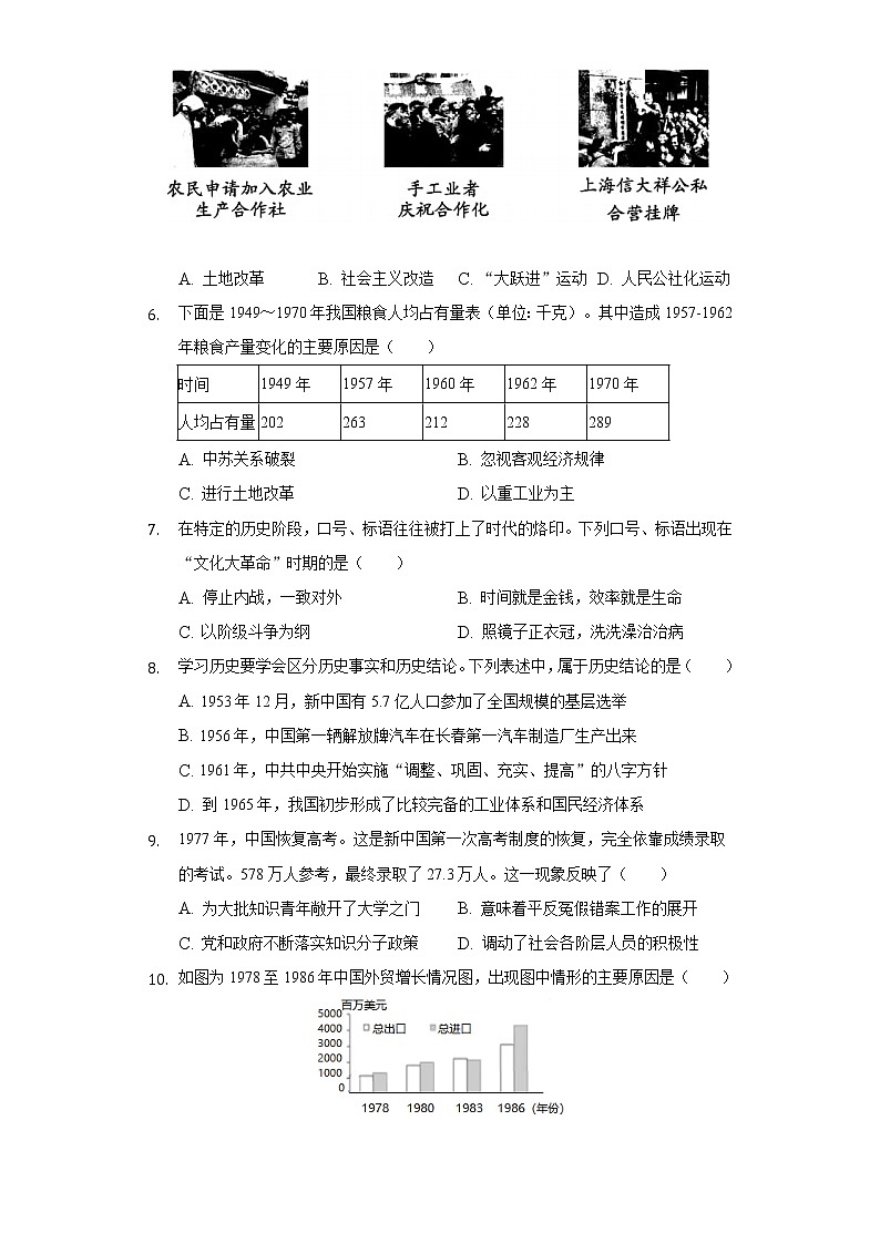2021-2022学年山西省太原市八年级（下）期中历史试卷（含解析）02