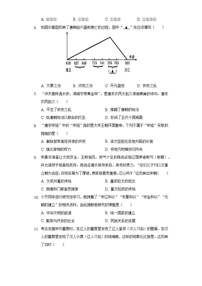 2021-2022学年辽宁省沈阳四十三中七年级（下）月考历史试卷（含解析）第2页
