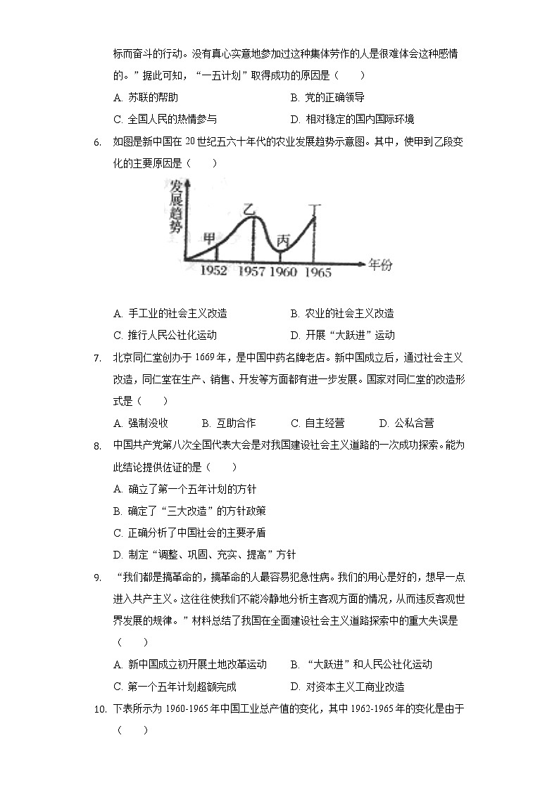 2021-2022学年山东省济宁市汶上县八年级（下）期中历史试卷（含解析）第2页