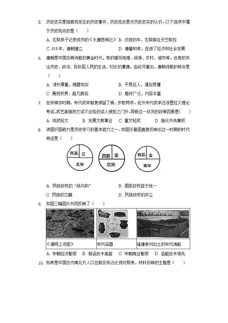 2021-2022学年河南省郑州市郑东新区七年级（下）期末历史试卷（含解析）02