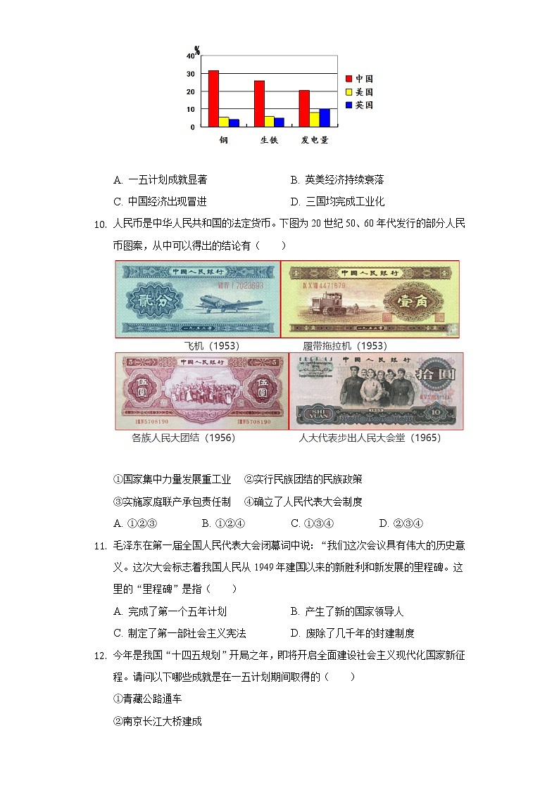 2021-2022学年贵州省铜仁市思南县张家寨中学八年级（下）第一次月考历史试卷（含解析）第3页