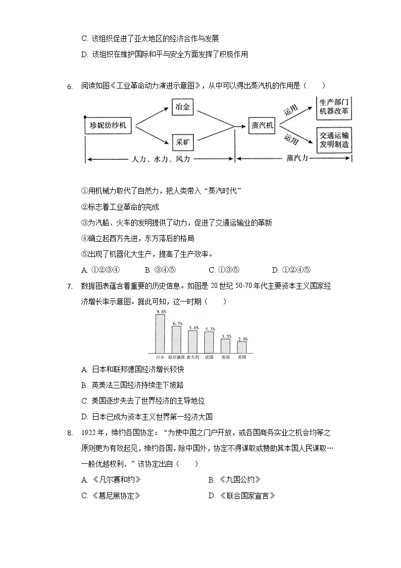 广东省湛江市霞山区职业中学2019-2020学年九年级（下）开学历史试卷（含解析）第2页