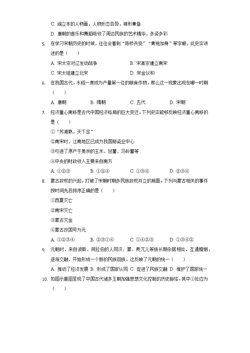 2021-2022学年辽宁省大连市金普新区七年级（下）期末历史试卷（含解析）02