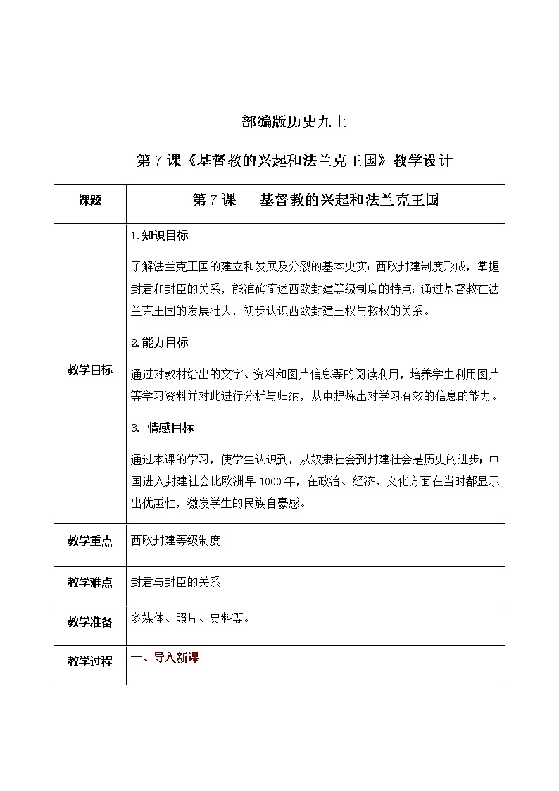 第7课《基督教的兴起和法兰克王国》课件+教案+同步练习01