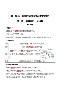 历史七年级下册第1课 隋朝的统一与灭亡课后作业题