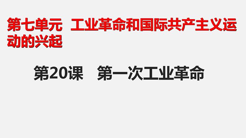 2022-2023学年人教版部编版九年级历史上册--第20课 第一次工业革命（课件)第1页