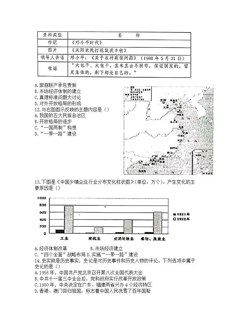 山东省菏泽市巨野县2021-2022学年八年级下学期期末考试历史试题(word版含答案)03