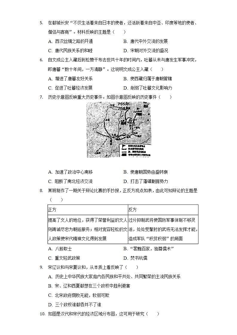2021-2022学年河南省南阳市邓州市七年级（下）期末历史试卷（含解析）02
