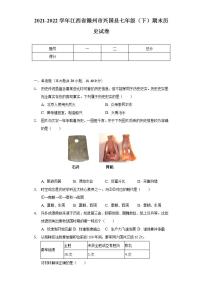 2021-2022学年江西省赣州市兴国县七年级（下）期末历史试卷（含解析）