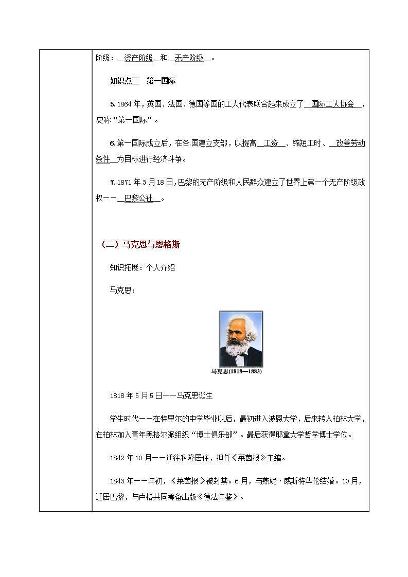 第21《马克思主义的诞生和国际工人运动的兴起》课件+教案+同步练习03