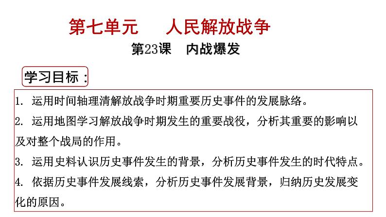 6.23  内战爆发课件  部编版八年级历史上册01