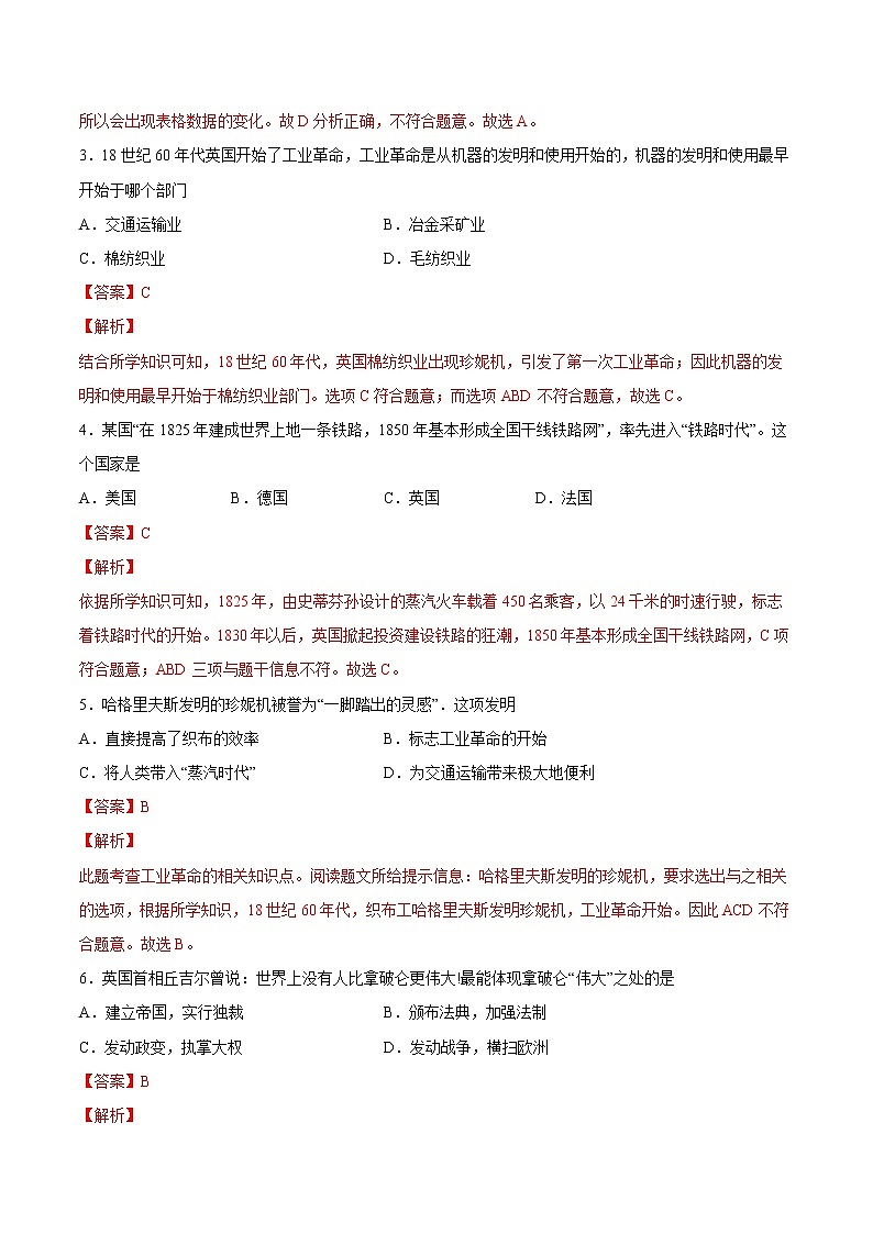 第20课  第一次工业革命（解析版）第2页