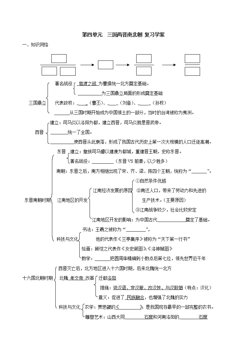 第四单元复习学案第1页