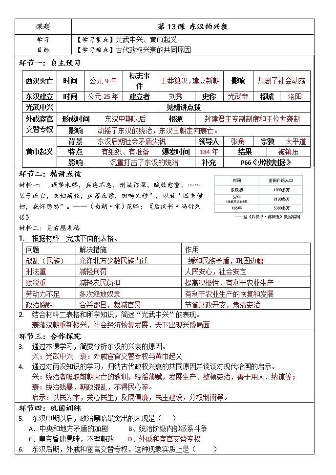 第13课 东汉的兴衰 课件PPT+教案+学案01