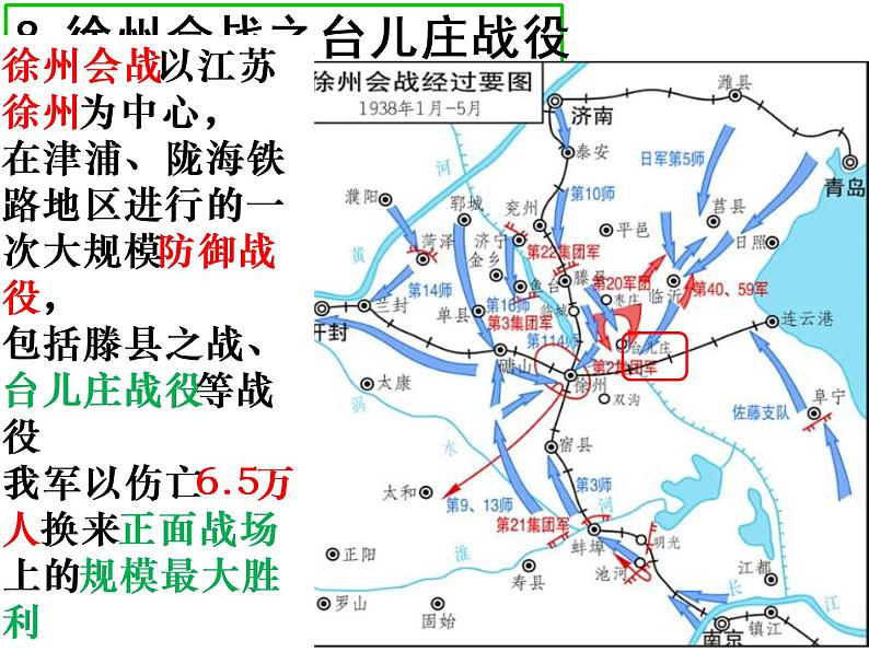 2022人教版初中八年级上册第20课《正面战场的抗战》第5页