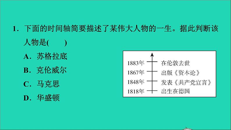 历史人教版九年级上册同步教学课件第7单元工业革命和国际共产主义运动的兴起第21课马克思主义的诞生和国际共产主义运动的兴起2第3页