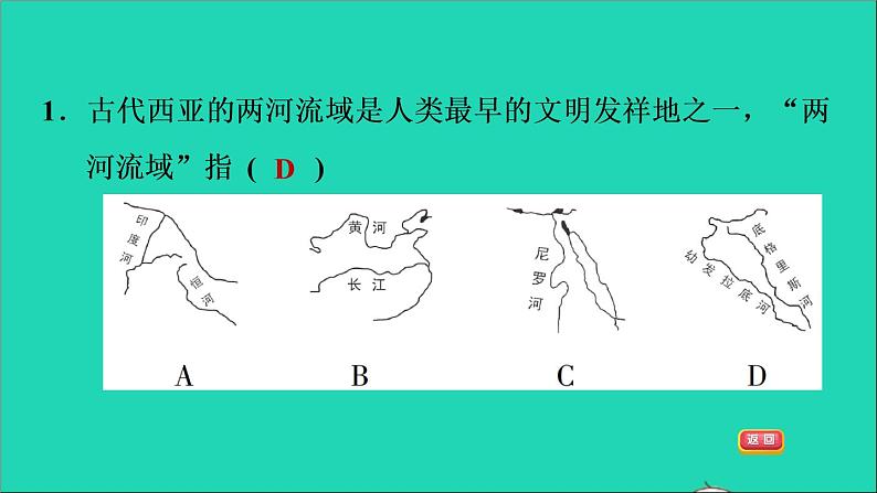 历史人教版九年级上册同步教学课件第1单元古代亚非文明第2课古代两河流域103