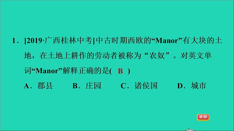 历史人教版九年级上册同步教学课件第3单元封建时代的欧洲第8课时西欧庄园03