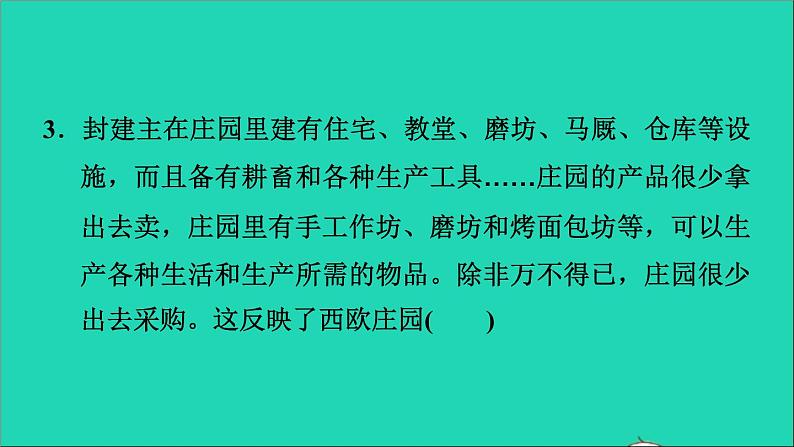 历史人教版九年级上册同步教学课件第3单元封建时代的欧洲第8课时西欧庄园05