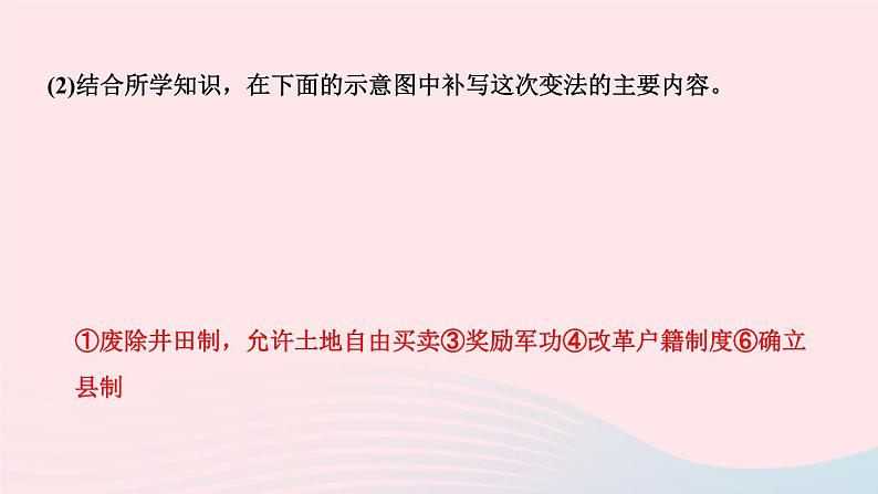 历史人教版七年级上册同步教学课件第2单元夏商周时期早期国家与社会变革第7课战国时期的社会变化作业05