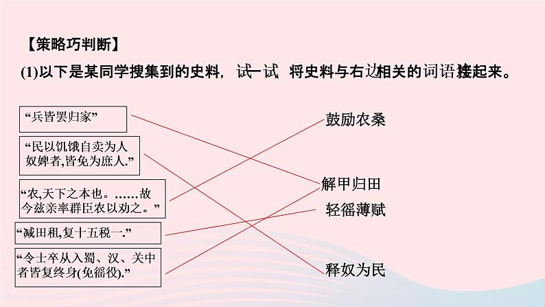 历史人教版七年级上册同步教学课件第3单元秦汉时期统一多民族国家的建立和巩固第11课西汉建立和“文景之治”作业04