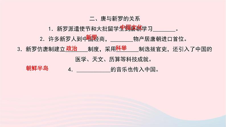 历史人教版七年级下册同步教学课件第1单元隋唐时期：繁荣与开放的时代第4课唐朝的中外文化交流作业04