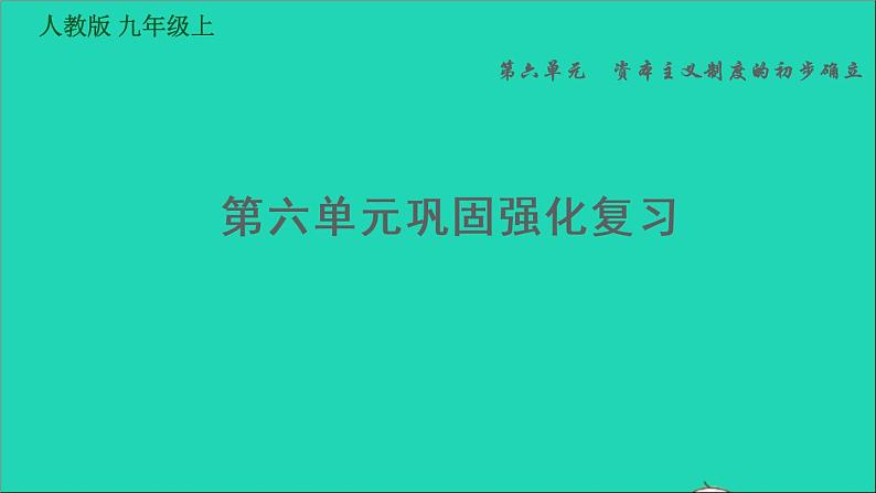 历史人教版九年级上册同步教学课件第6单元资本主义制度的初步确立巩固强化复习第1页