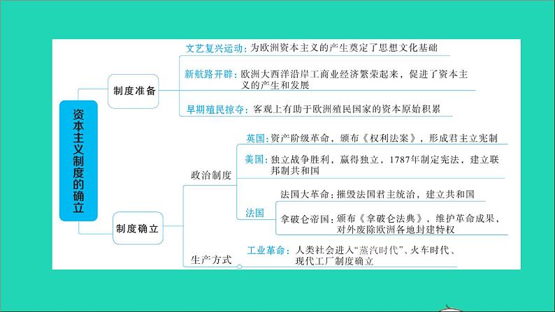 历史人教版九年级上册同步教学课件期末专题复习专题训练二资本主义制度的确立第3页