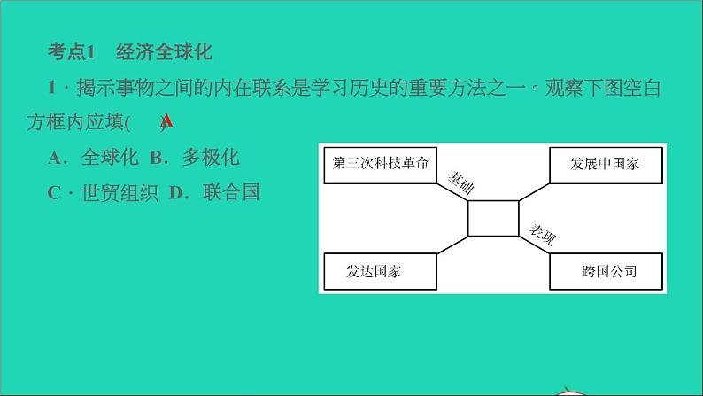 历史人教版九年级下册同步教学课件第6单元走向和平发展的世界考点突破作业02