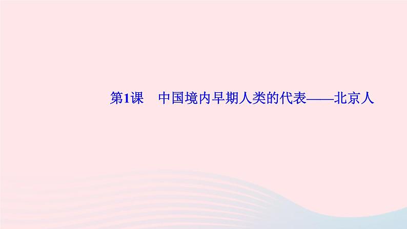 历史人教版七年级上册同步教学课件第1单元史前时期中国境内早期人类与文明的起源第1课中国境内早期人类的代表___北京人作业01