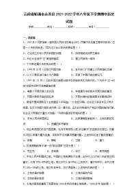 云南省昭通市永善县2021-2022学年八年级下学期期中历史试题(含答案)