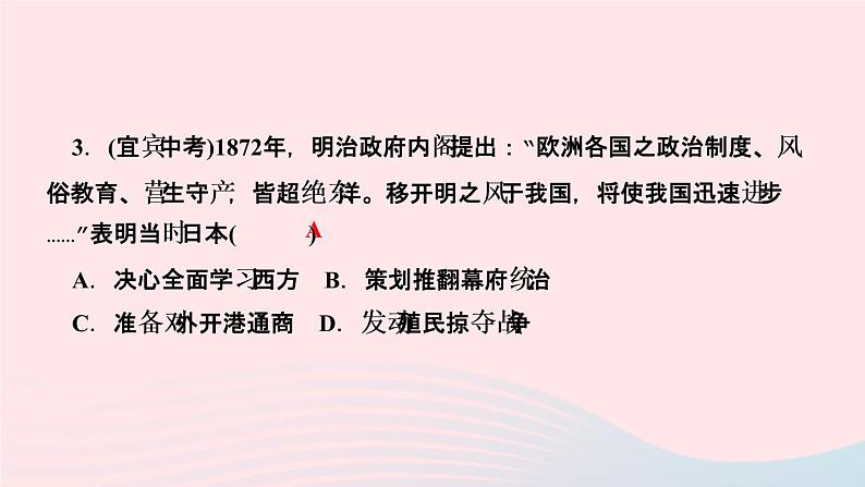 历史人教版九年级下册同步教学课件第1单元殖民地人民的反抗与资本主义制度的扩展第4课日本明治维新作业第8页