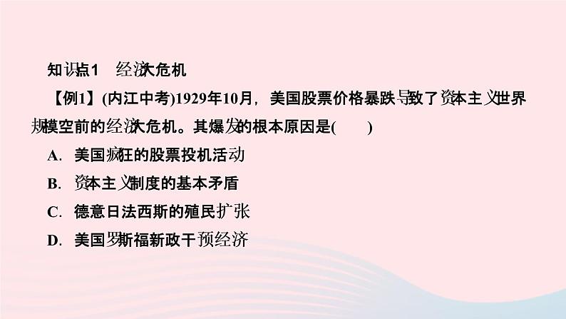 历史人教版九年级下册同步教学课件第4单元经济大危机和第2次世界大战第13课罗斯福新政作业第3页